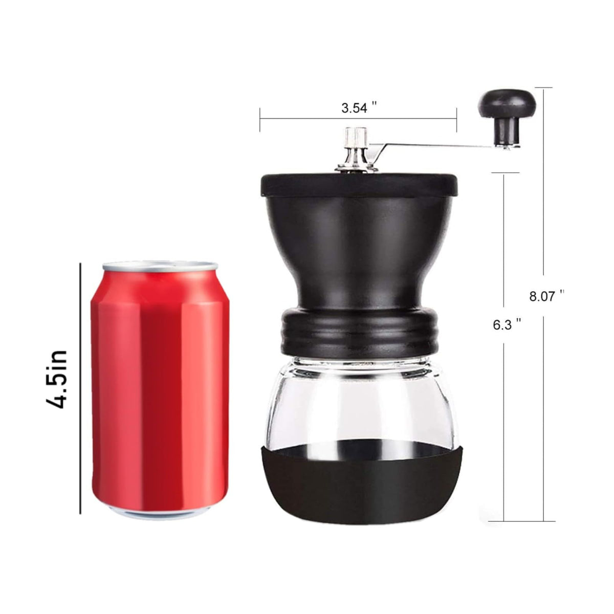 Manual Coffee Grinder with Ceramic Burr and 2 Glass Jars C606