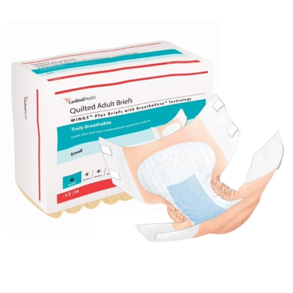 Quilted Adult Briefs Heavy Absorbency Small Disposable Incontinence Diapers with Refastenable Tabs Case of 96 I397593