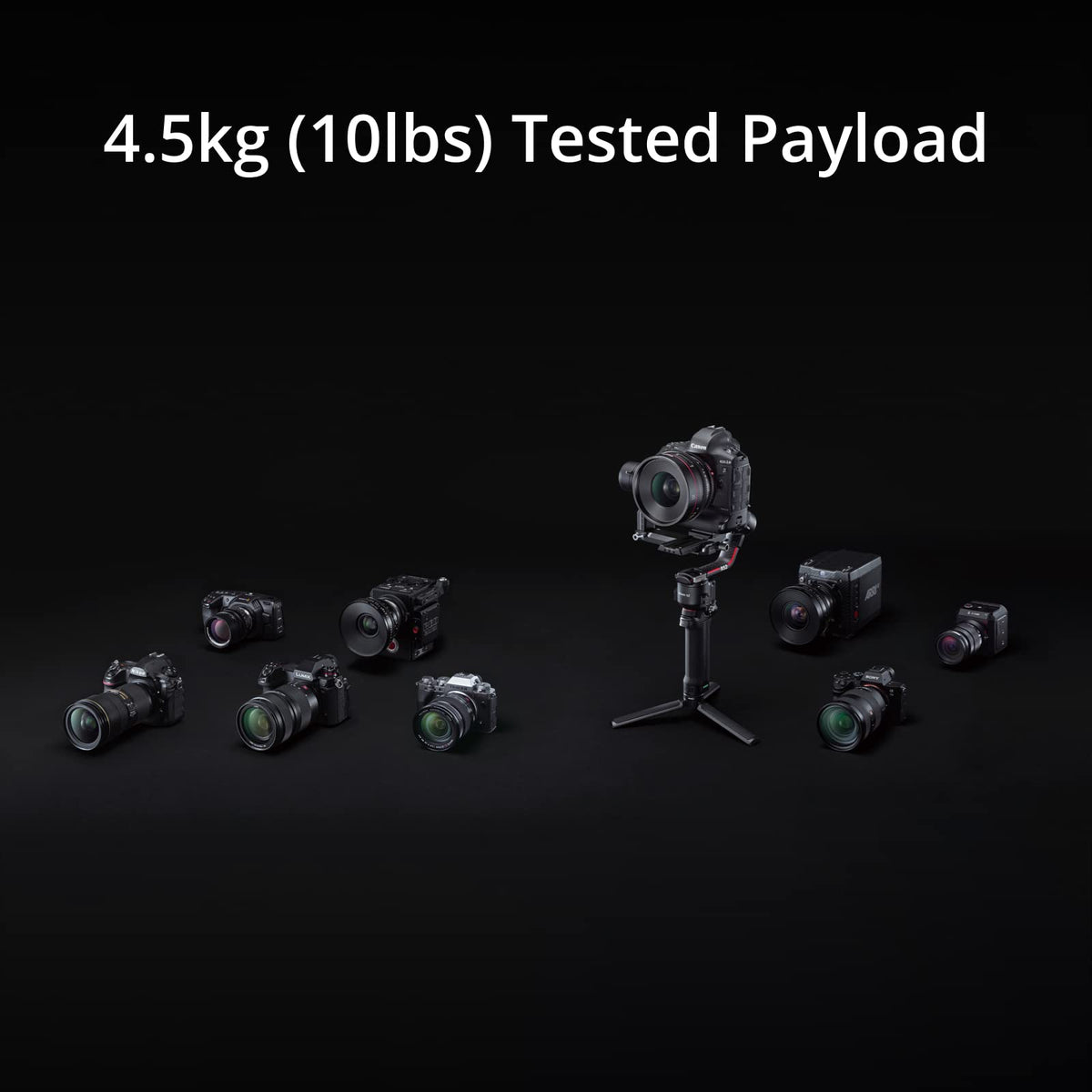 3-Axis Gimbal Stabilizer for DSLR and Mirrorless Cameras, Carbon Fiber, Black F276154