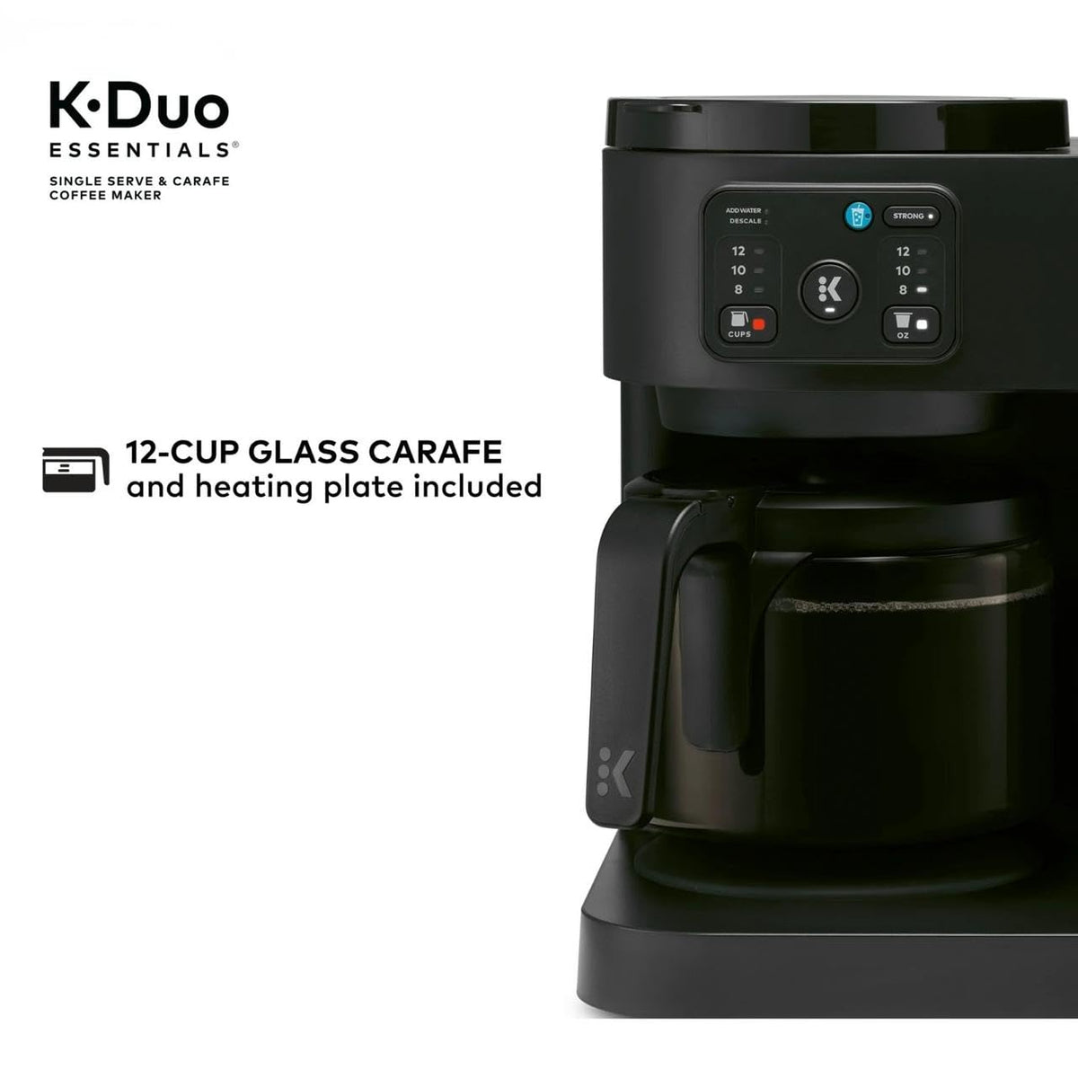 Single-Serve Pod Coffee Maker & Carafe, 72 Oz Reservoir, Black S29795