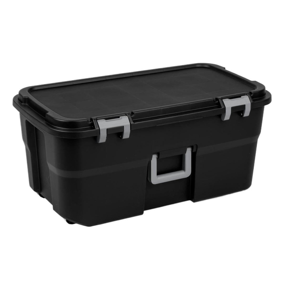 22 Gallon Black Wheeled Plastic Storage Trunk F210597