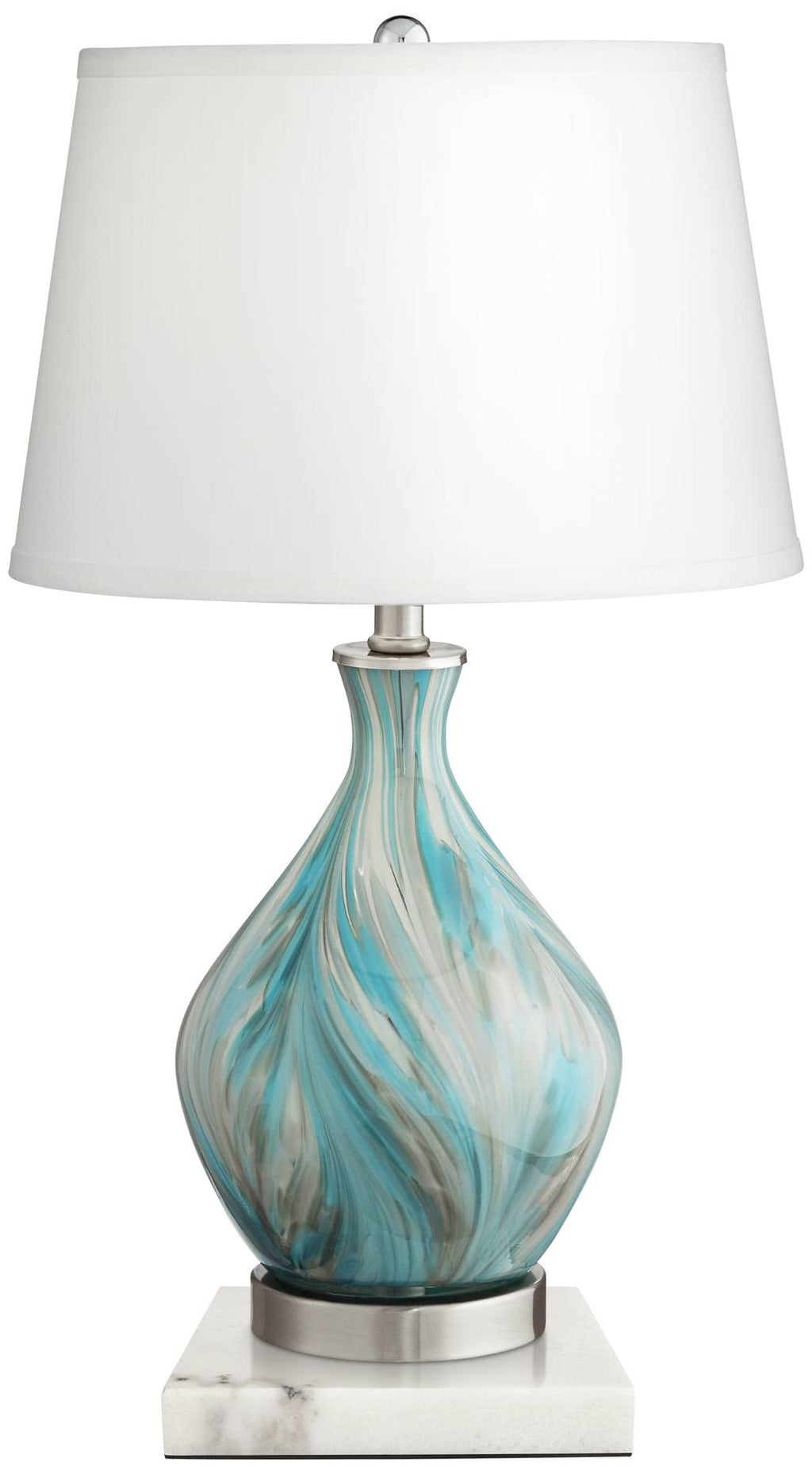 22" High Table Lamp Vase with Square White Marble Riser O64708