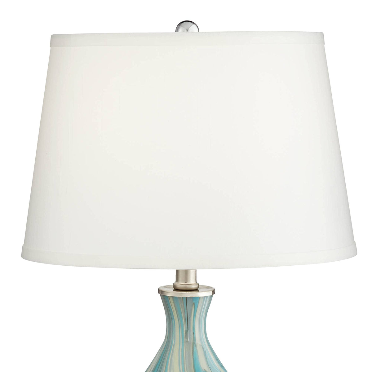 22" High Table Lamp Vase with Square White Marble Riser O64708