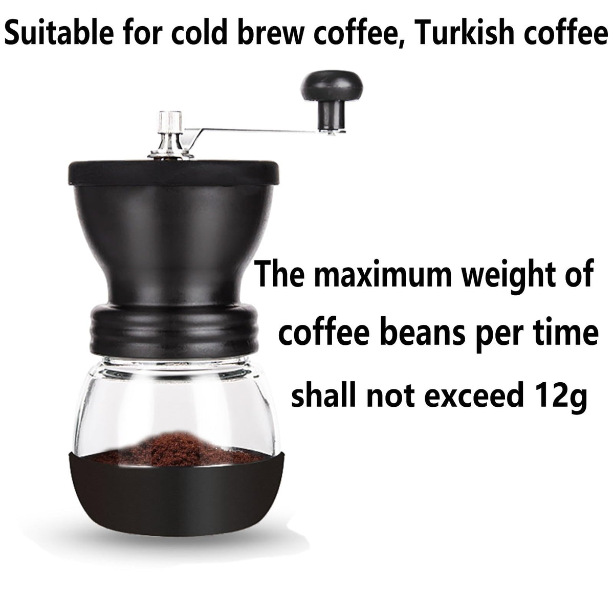 Manual Coffee Grinder with Ceramic Burr and 2 Glass Jars C606