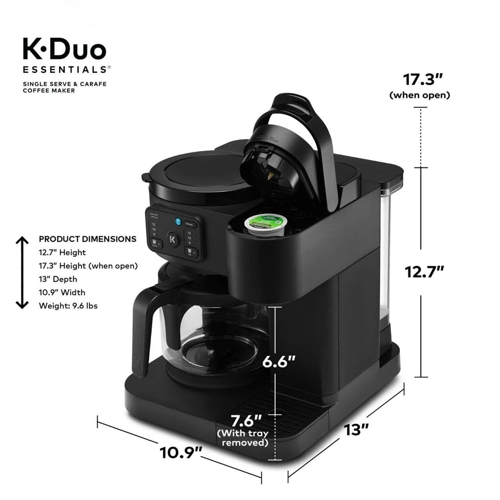 Single-Serve Pod Coffee Maker & Carafe, 72 Oz Reservoir, Black S29795