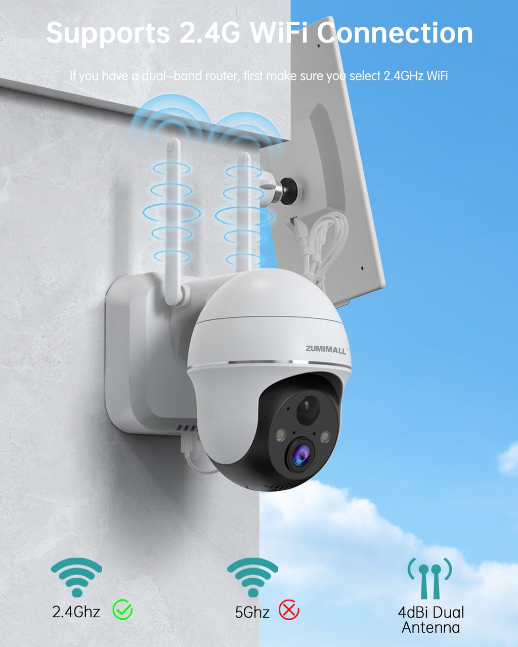 2K Solar Security Cameras Wireless Outdoor 4-Pack M829396