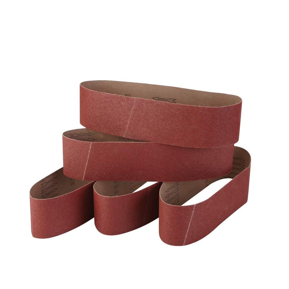 4 Inch x 36 Inch Sanding Belts, 5 Pack Aluminum Oxide V592471