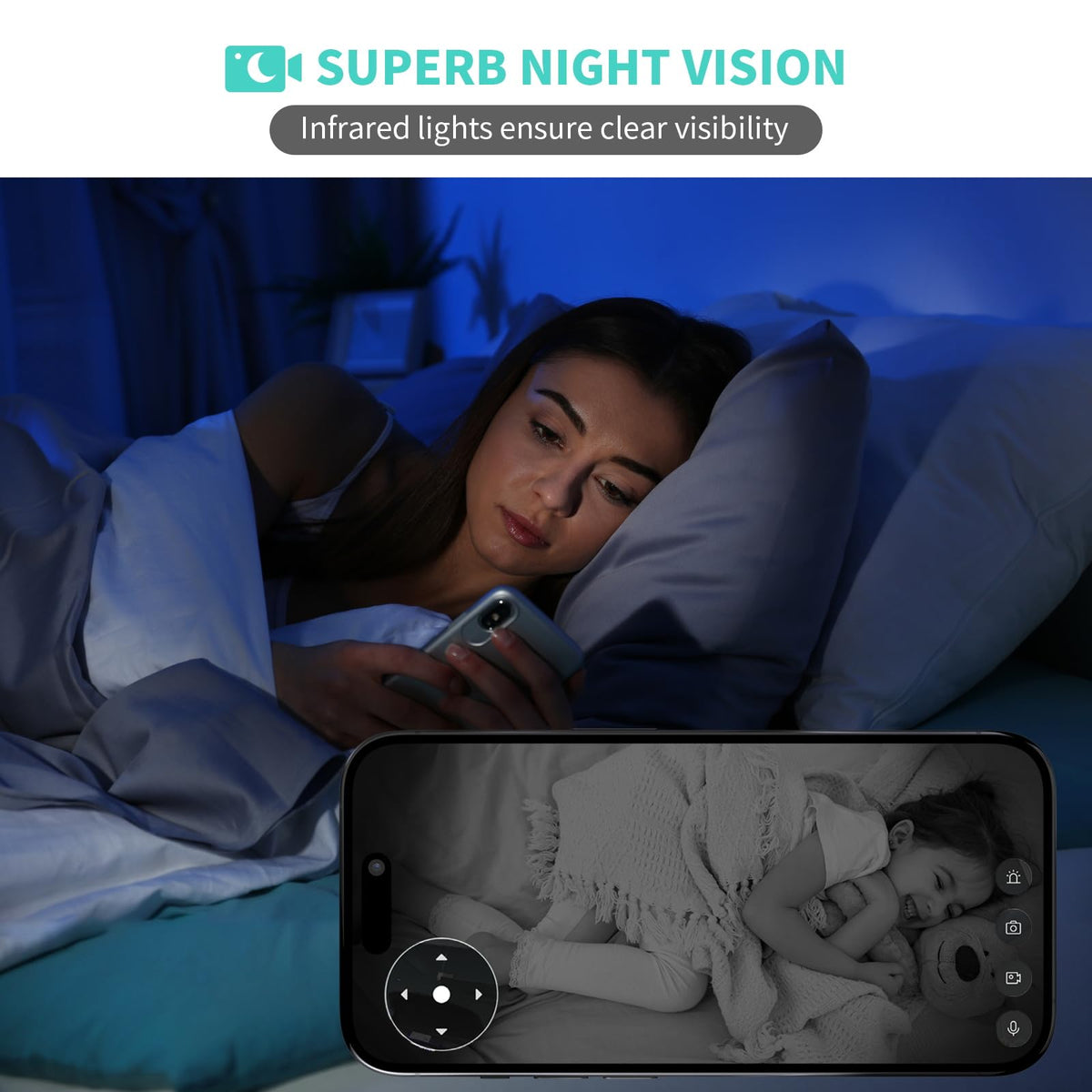 3K HD Indoor Security Camera with Night Vision P945