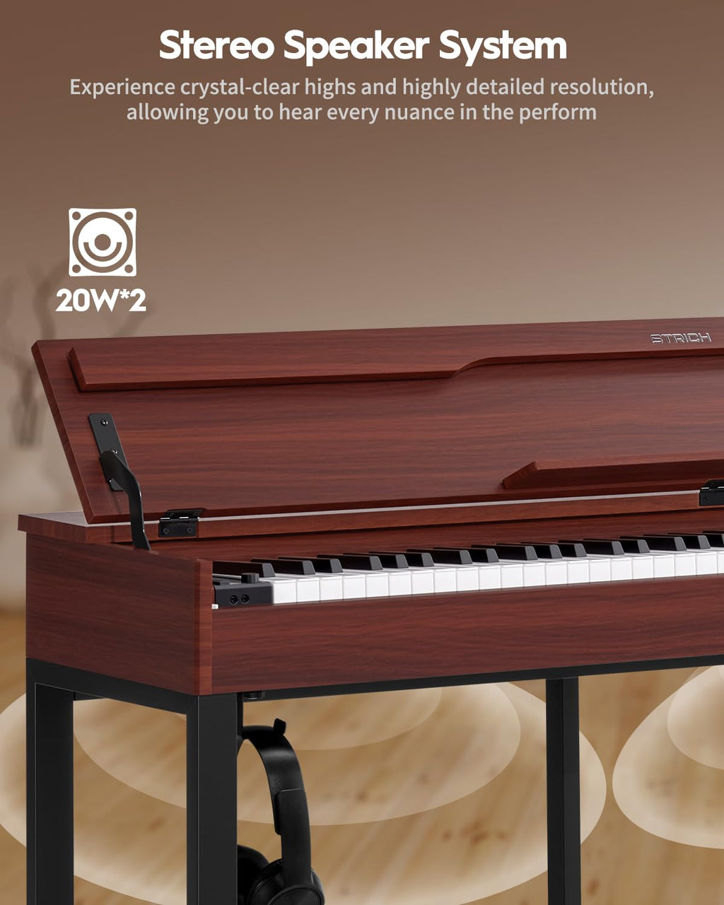 88 Keys Hammer-Action Fully Weighted Digital Piano with Furniture Stand D68812