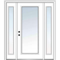 Steel Primed Right Hand In-Swing Exterior Prehung Door Full Lite 36"x80" with 14" Sidelites F12477