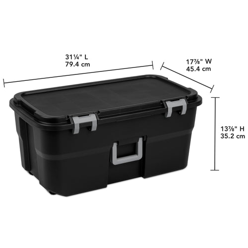 22 Gallon Wheeled Lockable Plastic Storage Footlocker A1155