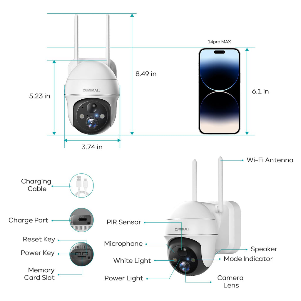 2K Solar Security Cameras Wireless Outdoor 4-Pack M829396