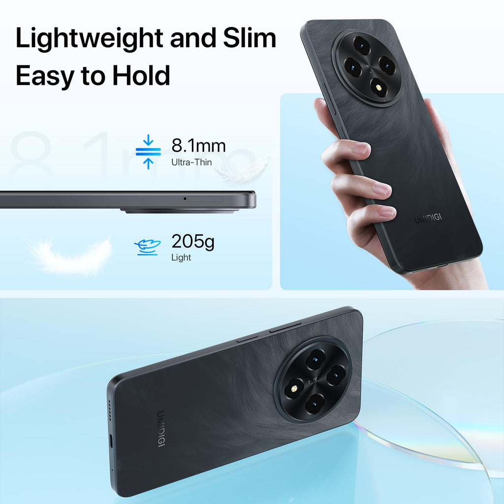 Unlocked Cell Phone Android 14, 6.9" HD+ 120Hz, 12GB +128GB, 6000mAh, 50MP Triple Camera, Dual 4G LTE, NFC, Black A12162