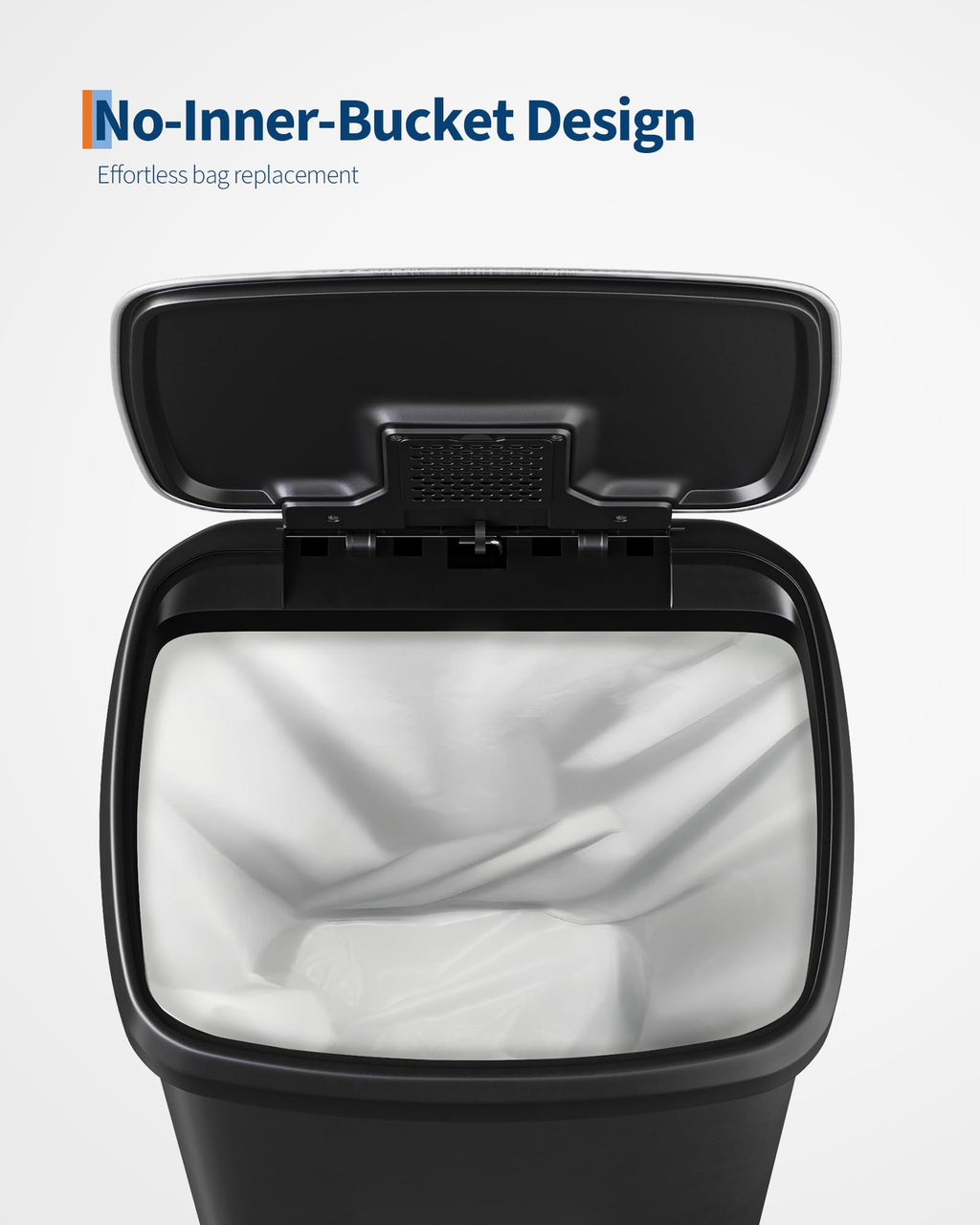 13 gal / 50 L Plastic Trash Can with Lid D47670