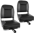 2 Pack Folding Low Back Boat Seats Black/Gray D263