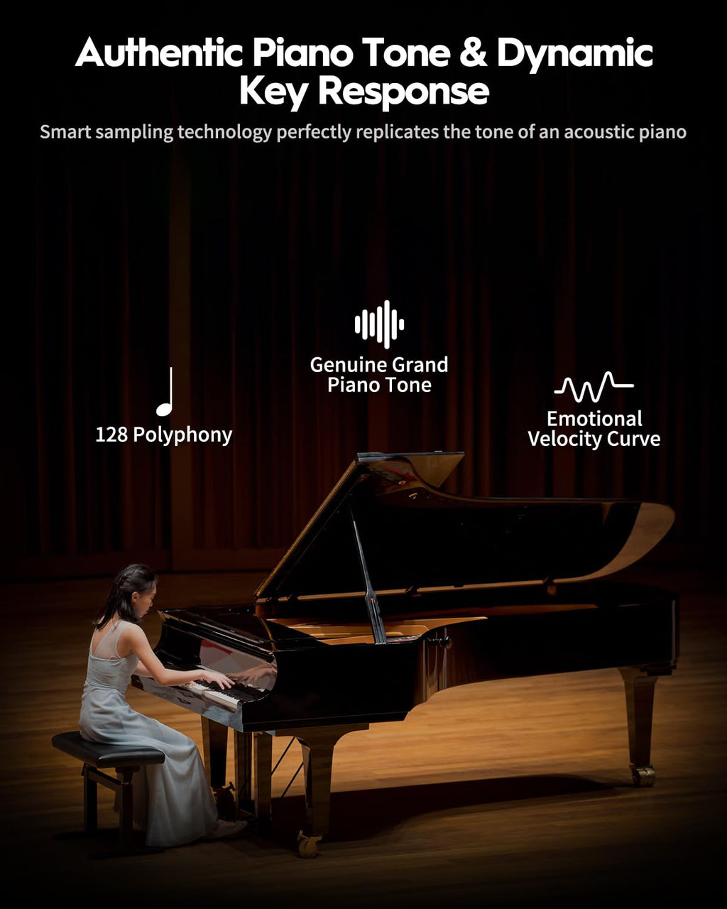 88 Keys Hammer-Action Fully Weighted Digital Piano with Furniture Stand D68812
