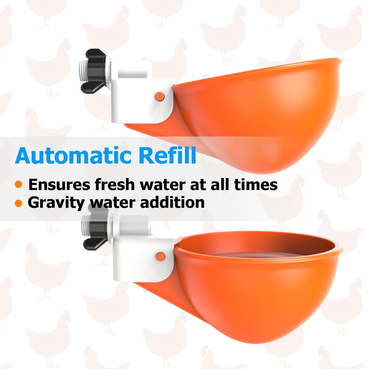 Large Automatic Chicken Waterer Cups with Inserts 5 Pack W205122