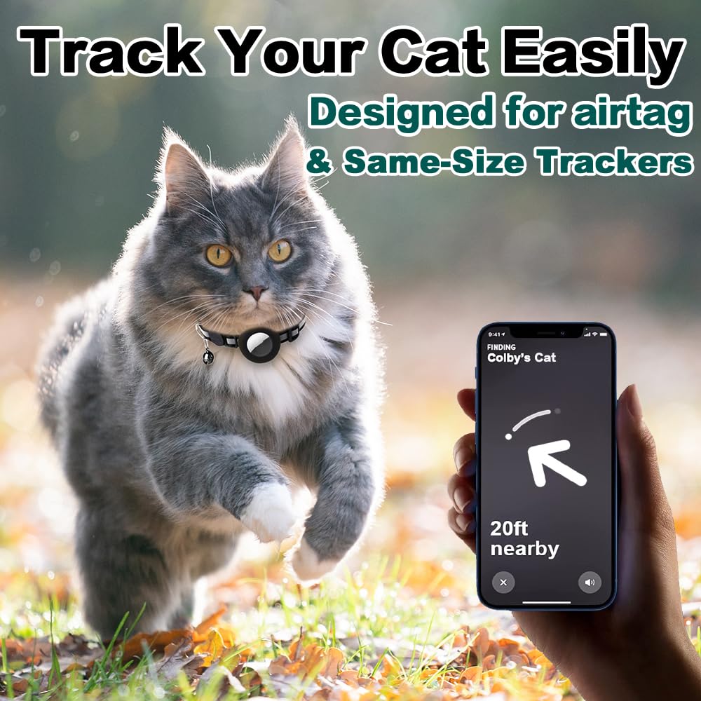 Breakaway Reflective Cat Collar with Air Tag Holder A208449