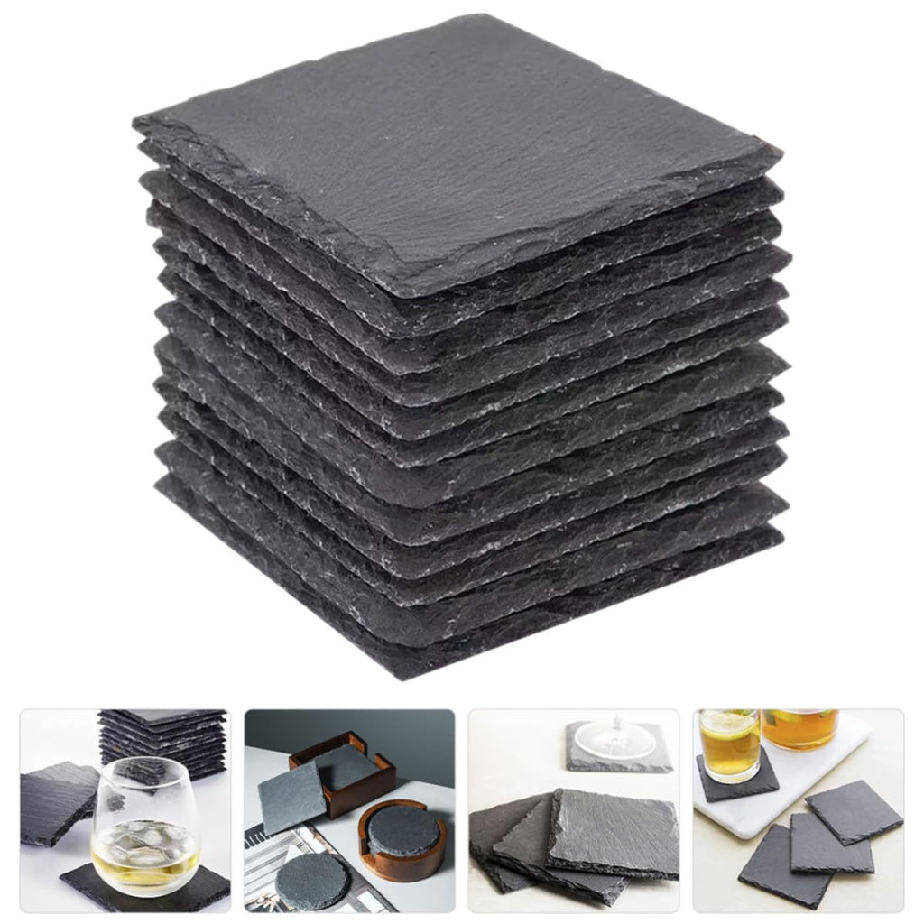Natural Stone Square Drink Coasters Set A2996
