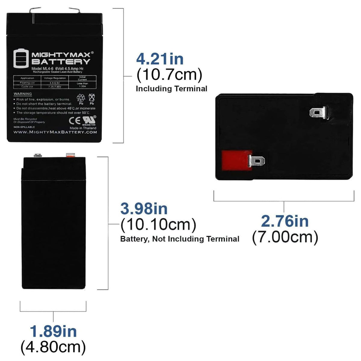 6V 4.5AH SLA Replacement Battery L95252