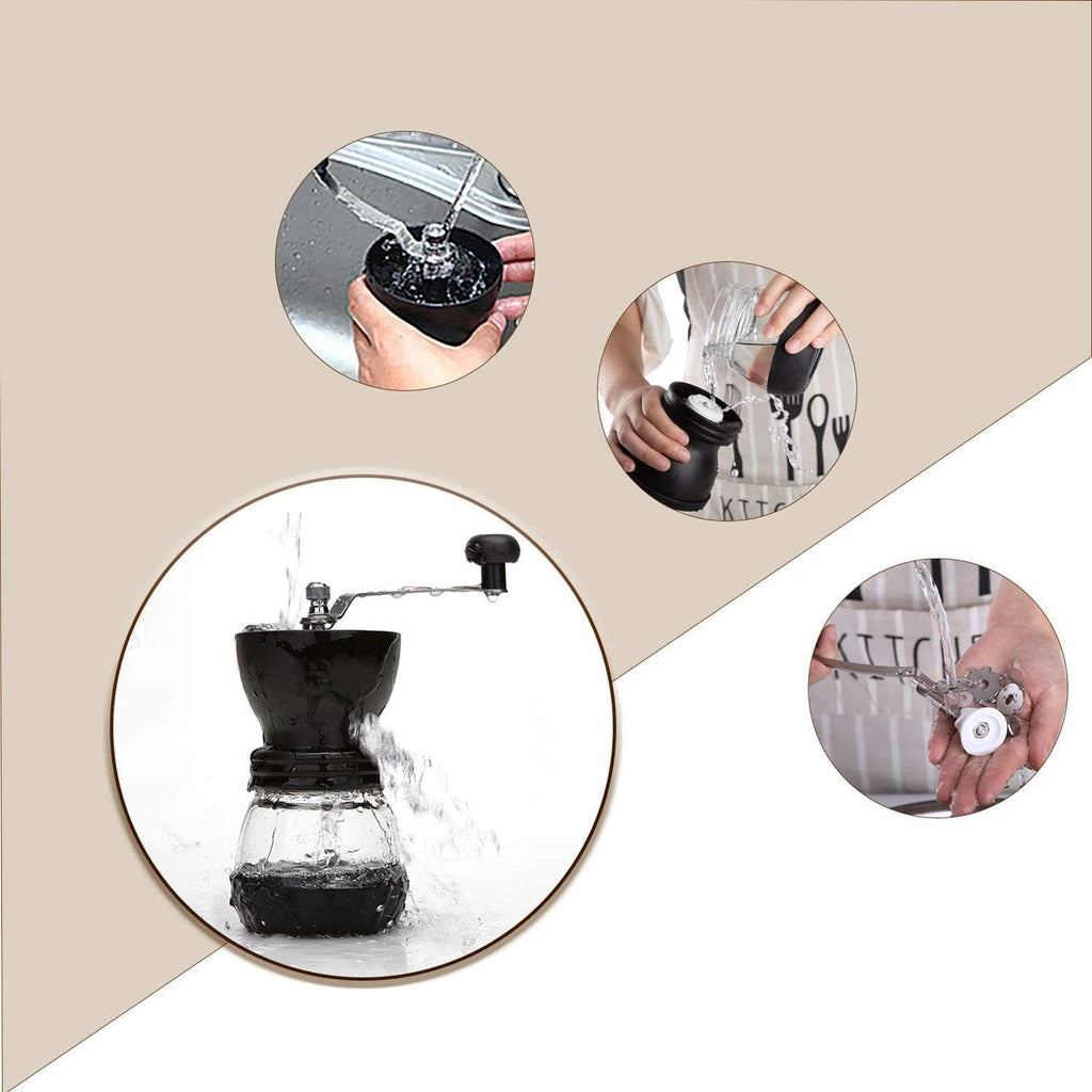 Manual Coffee Grinder with Ceramic Burr and 2 Glass Jars C606