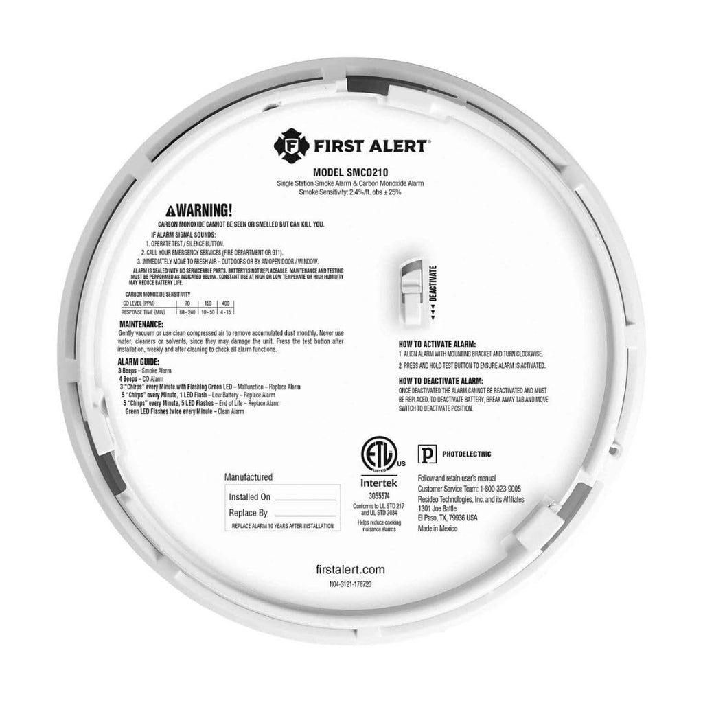 10-Year Battery Smoke and Carbon Monoxide Detector D353