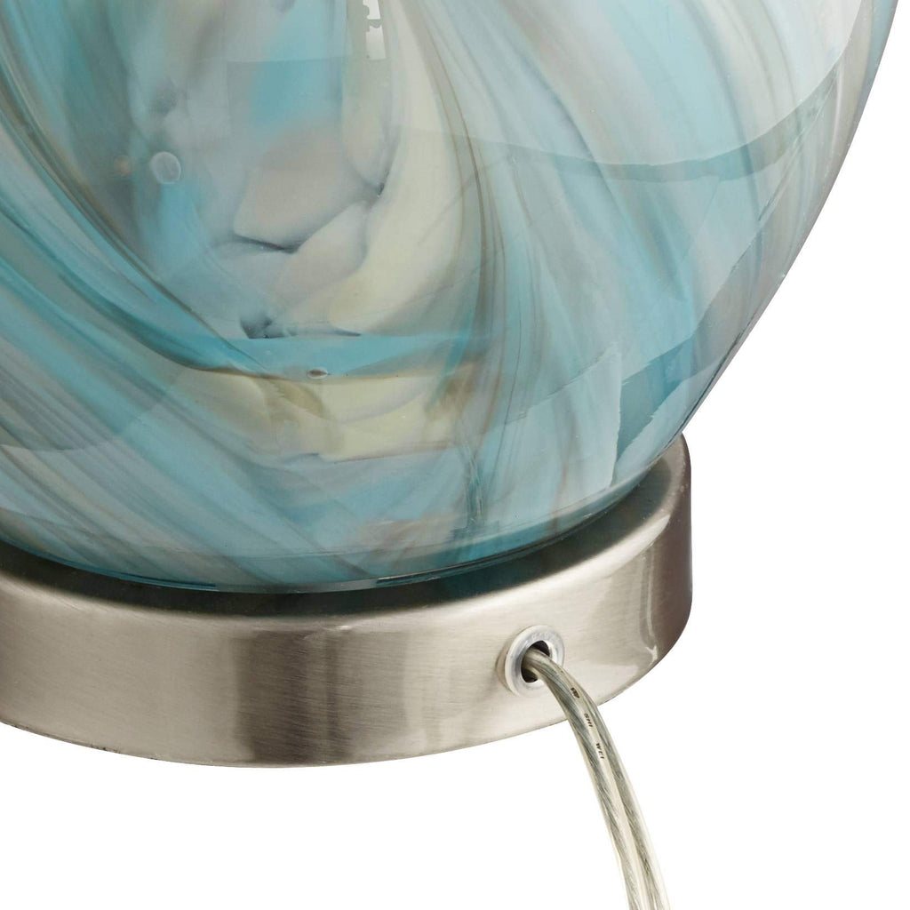 22" High Table Lamp Vase with Square White Marble Riser O64708