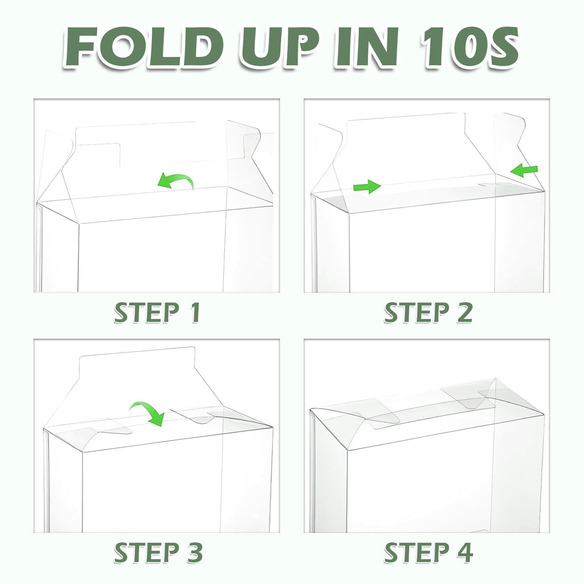 12 Pack Clear PET Plastic Display Storage Case 7.6 x 6.6 x 3.5 Inches B601652