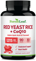 Red Yeast Rice 1215 mg CoQ10 Alpha Lipoic Acid Flaxseed 90 Capsules R942220