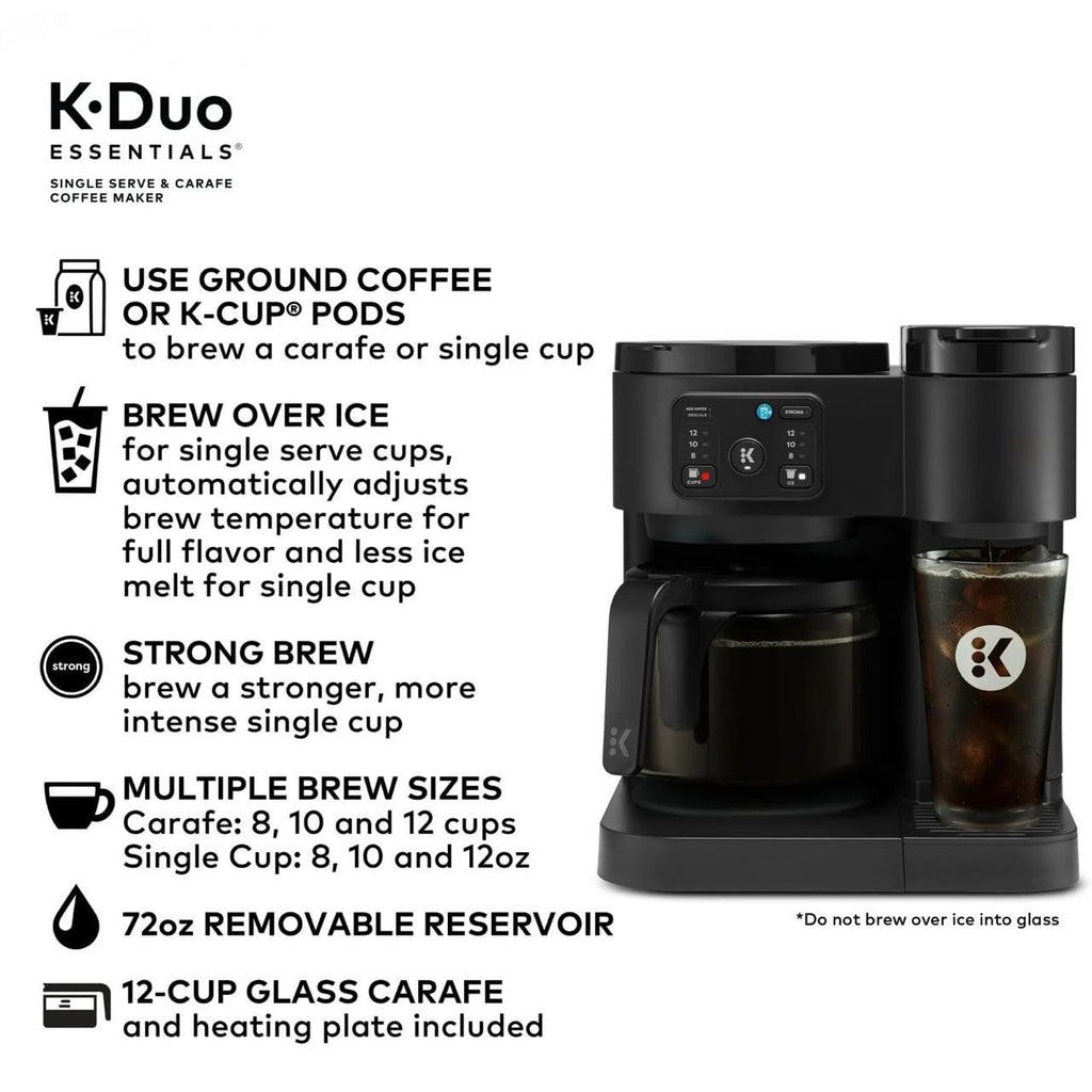 Single-Serve Pod Coffee Maker & Carafe, 72 Oz Reservoir, Black S29795