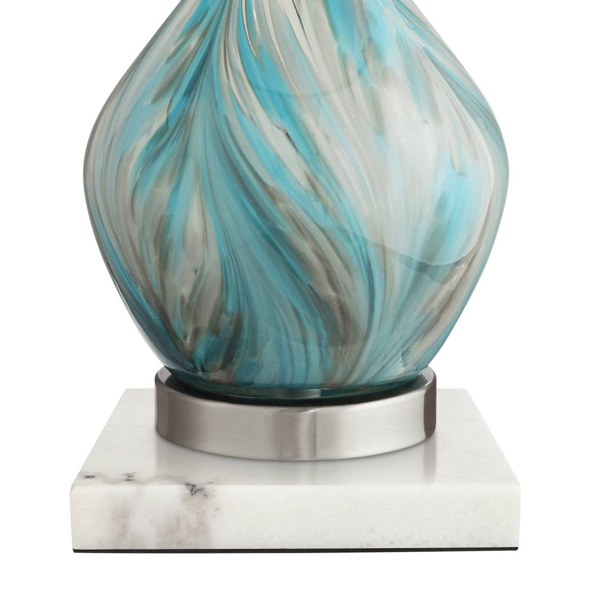 22" High Table Lamp Vase with Square White Marble Riser O64708