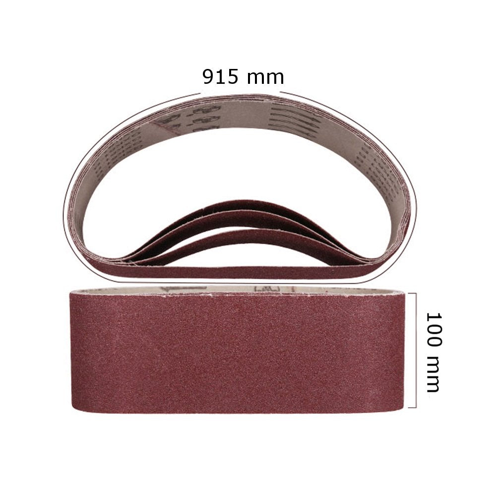 4 Inch x 36 Inch Sanding Belts, 5 Pack Aluminum Oxide V592471