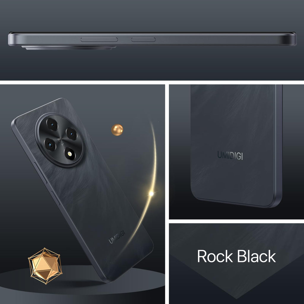 Unlocked Cell Phone Android 14, 6.9" HD+ 120Hz, 12GB +128GB, 6000mAh, 50MP Triple Camera, Dual 4G LTE, NFC, Black A12162