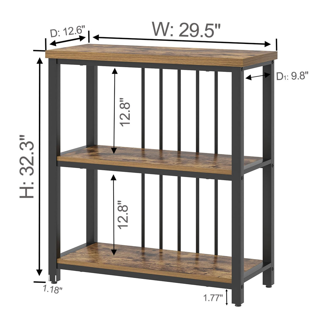 3 Tier Wood and Metal Bookshelf F659500