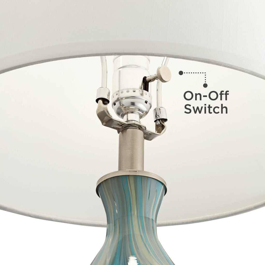 22" High Table Lamp Vase with Square White Marble Riser O64708
