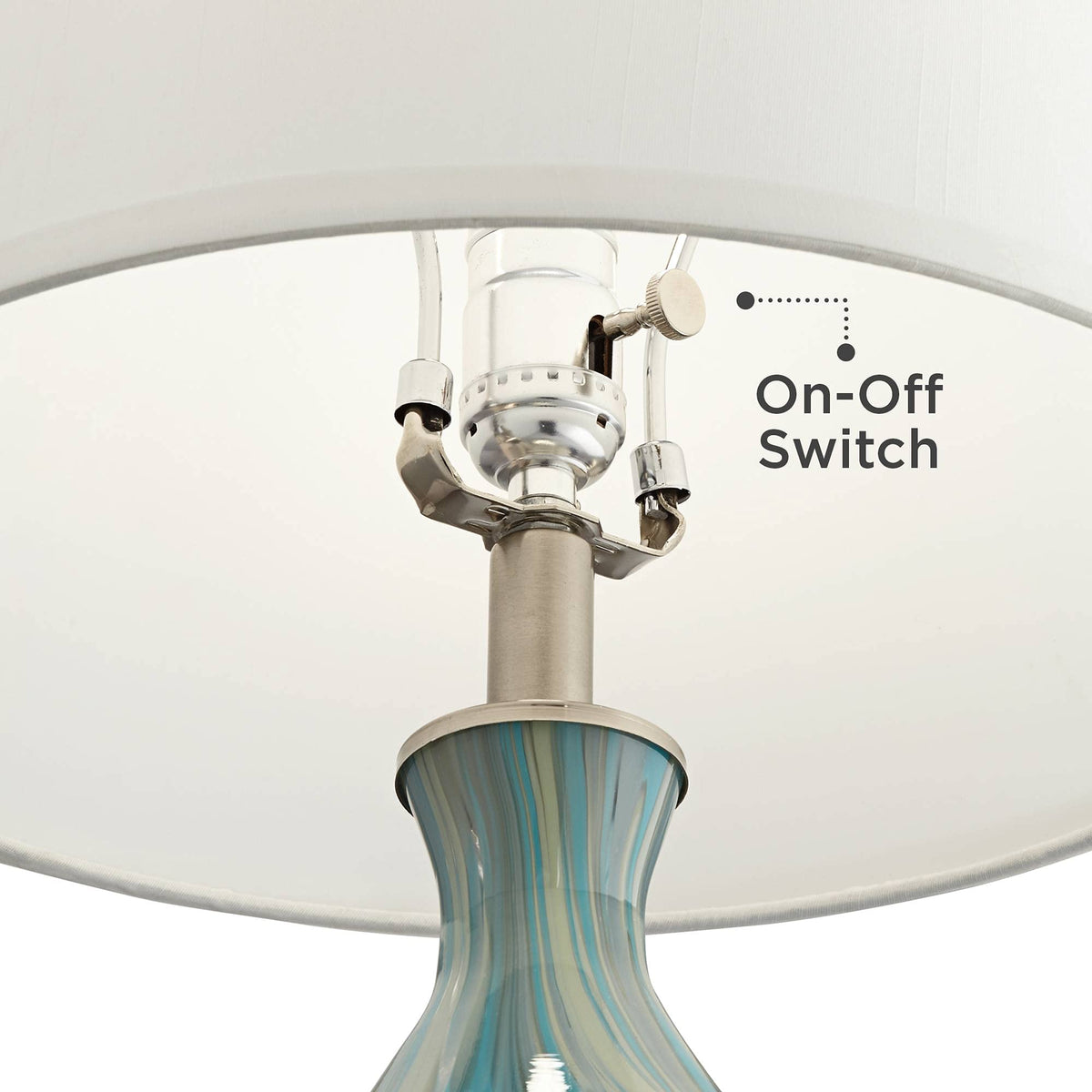 22" High Table Lamp Vase with Square White Marble Riser O64708