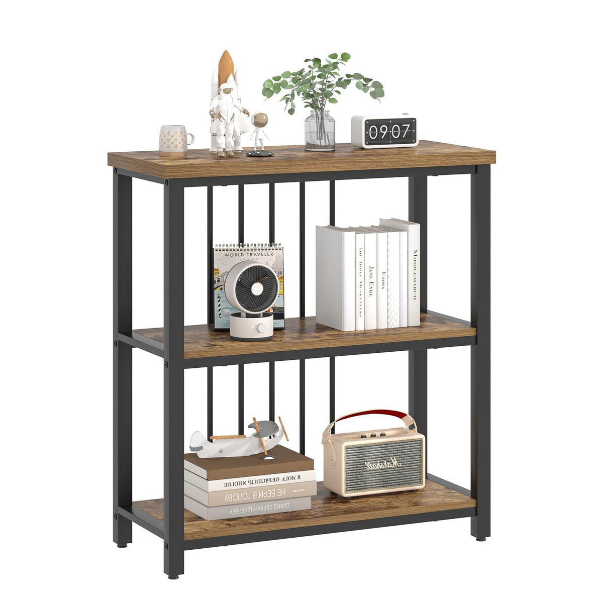 3 Tier Wood and Metal Bookshelf F659500