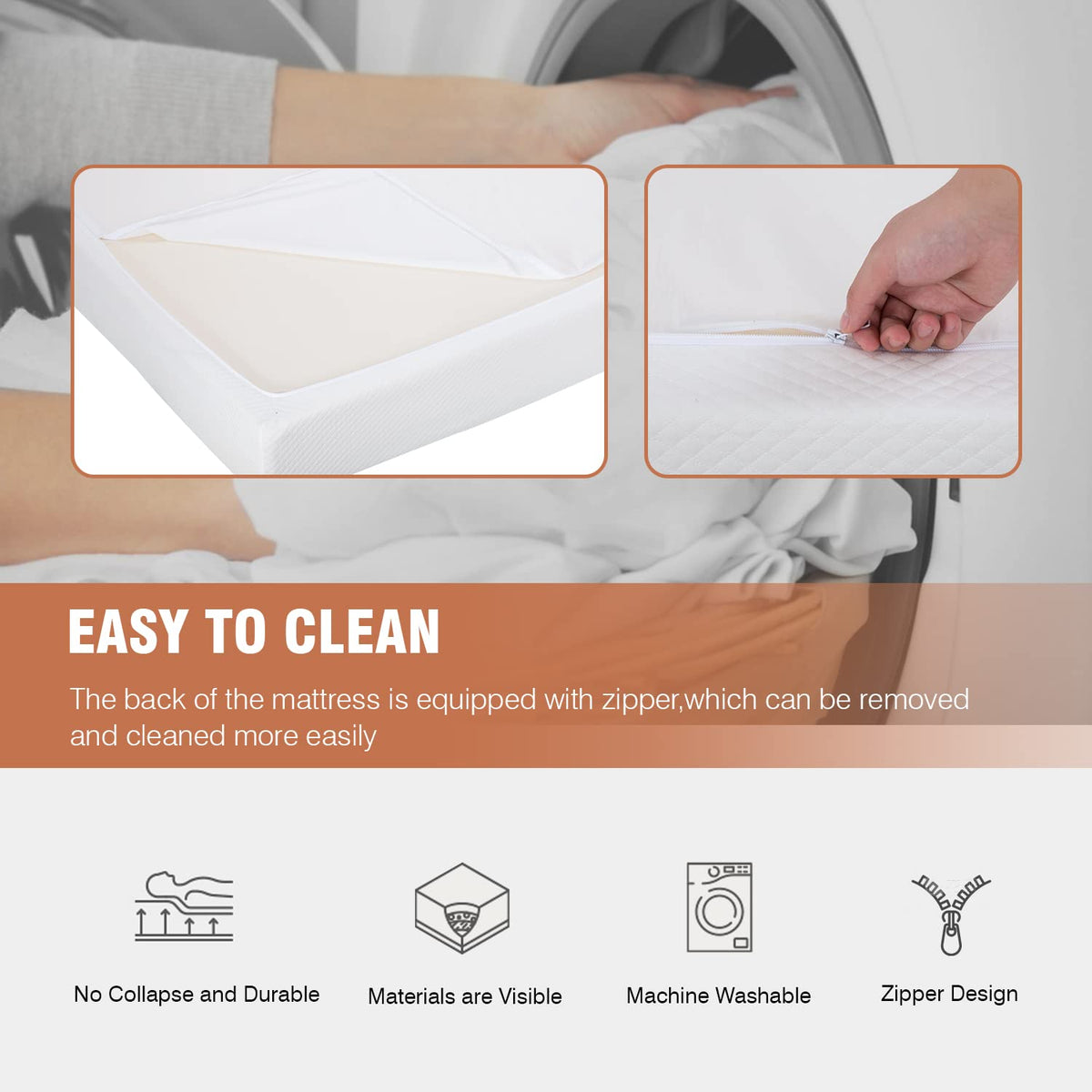 5 Inch Gel Memory Foam Twin Mattress B362