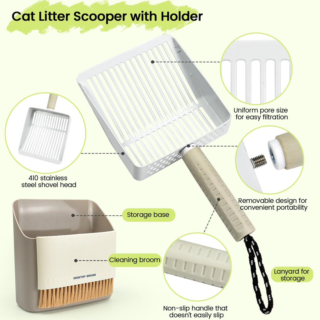 Stainless Steel Cat Litter Scoop with Holder W45491