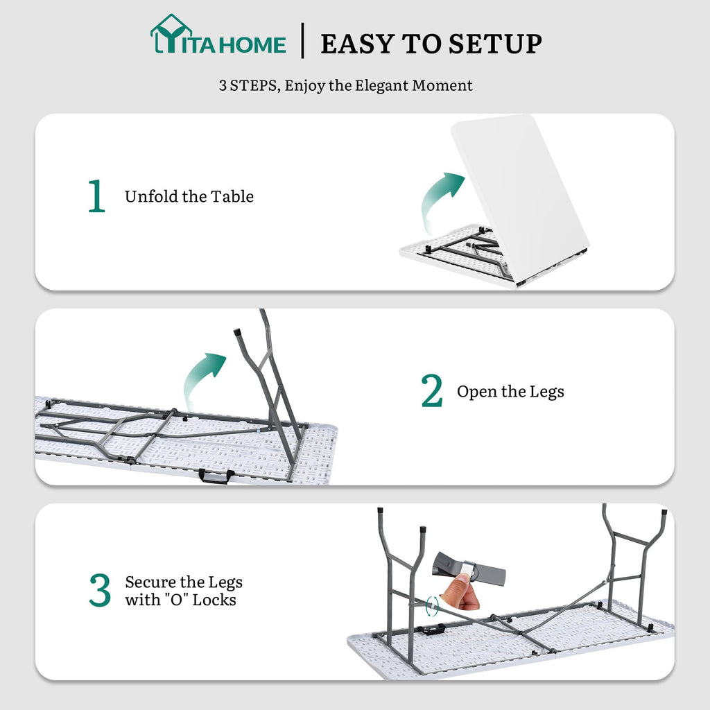Heavy-Duty 6ft Folding Table with Handle M95893