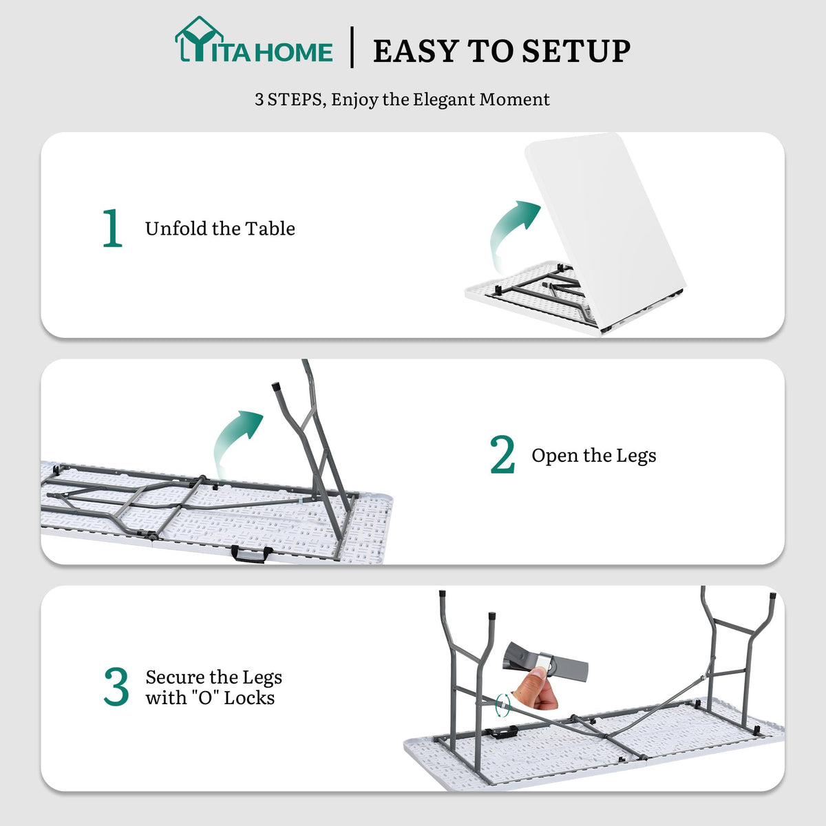 Heavy-Duty 6ft Folding Table with Handle M95893