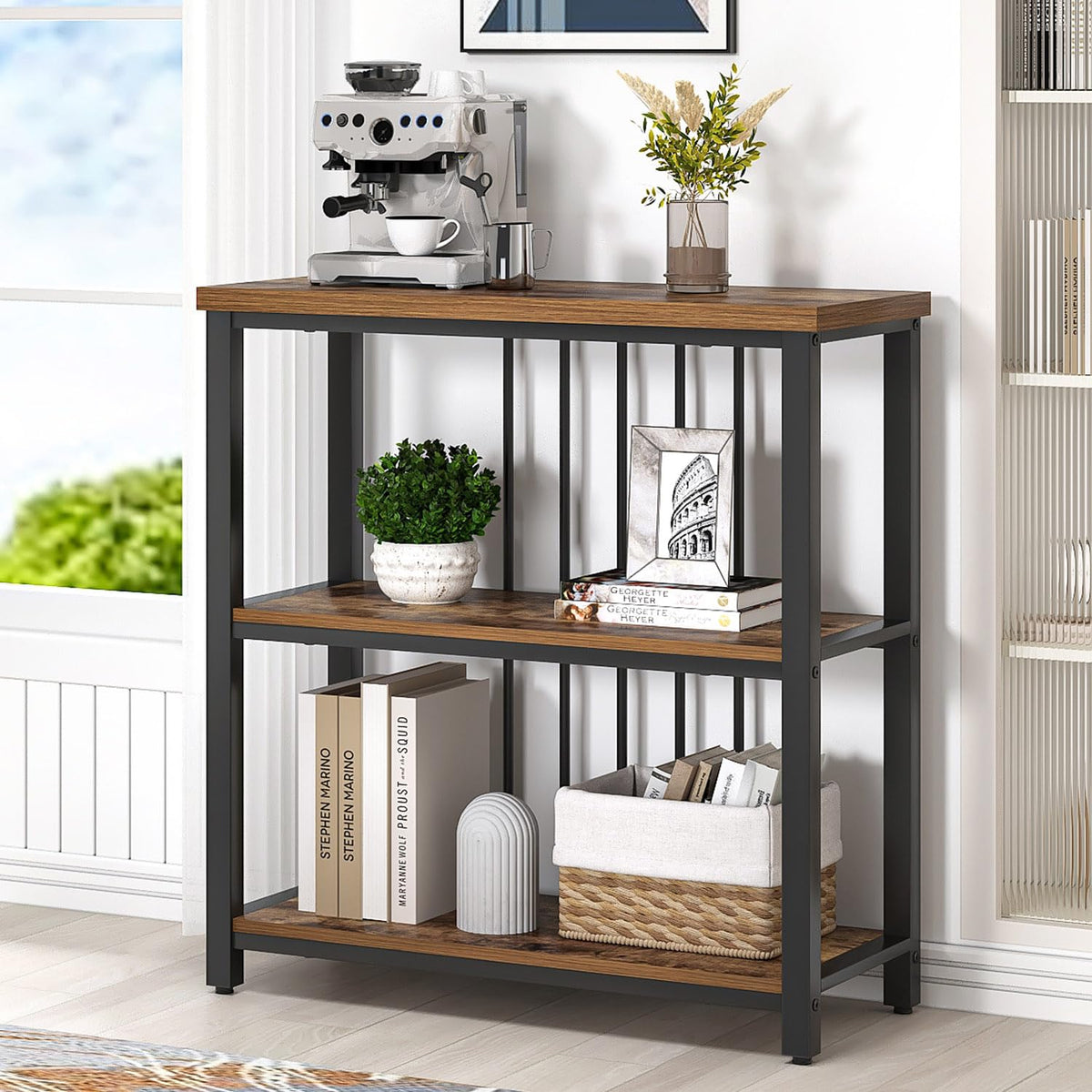3 Tier Wood and Metal Bookshelf F659500
