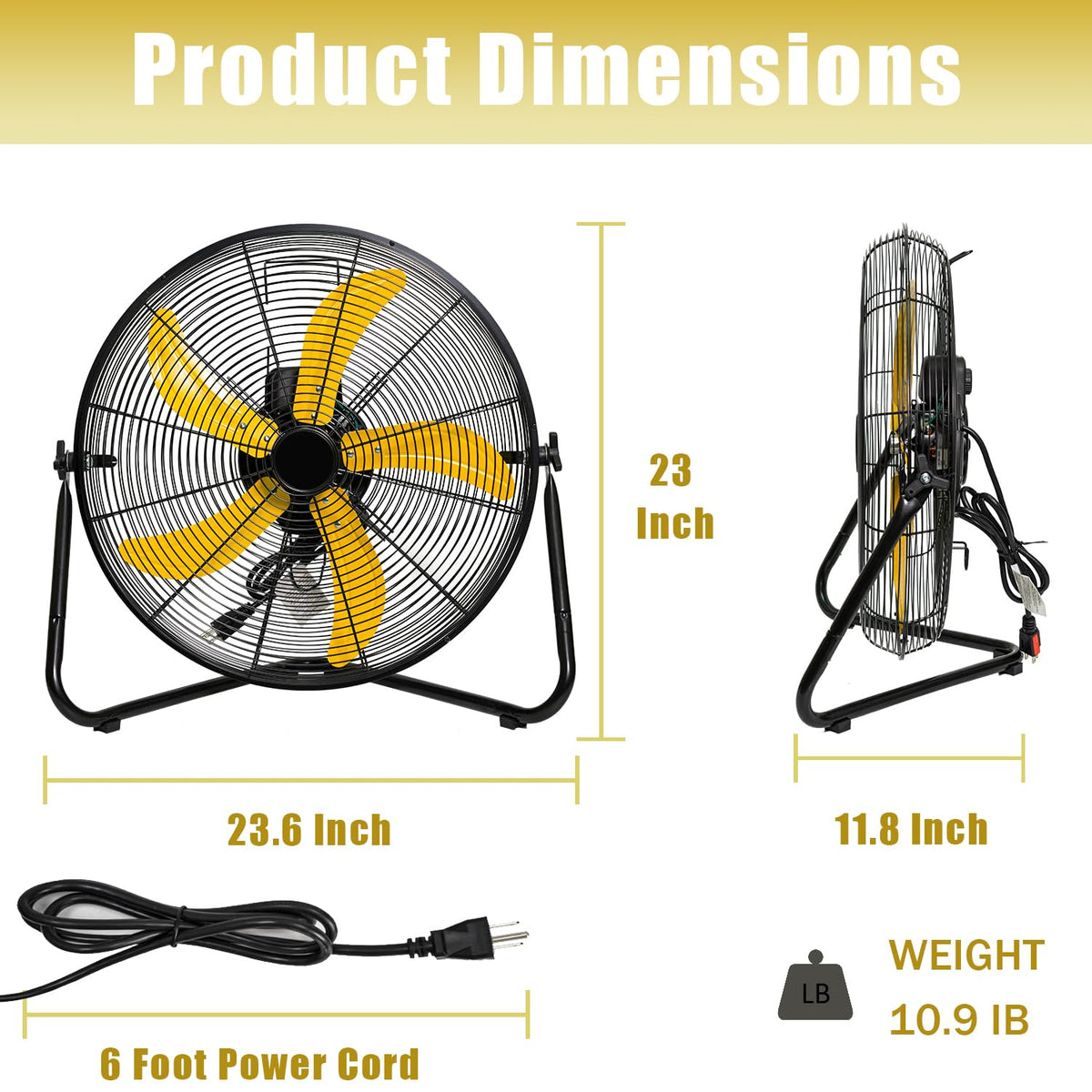 20 Inch 3-Speed High Velocity Floor Fan O899566