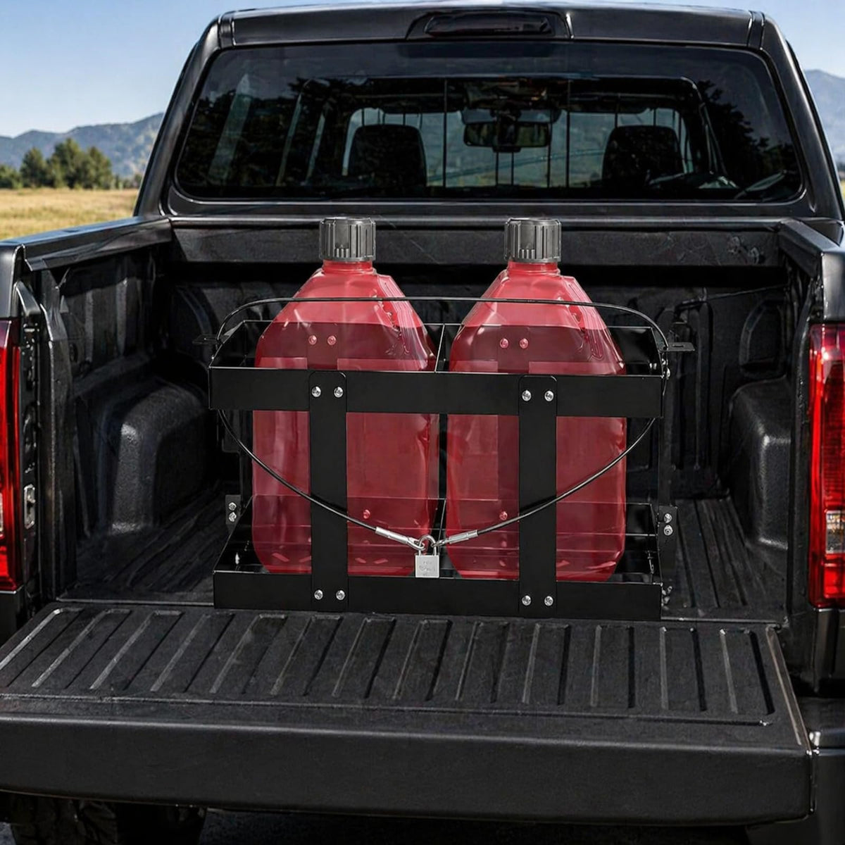 Heavy-Duty Fuel Jug Holder for Two 5 Gallon Gas Cans I19006