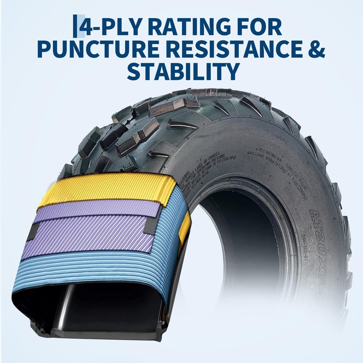 20x7-8 4 Ply Tubeless ATV UTV Tires Set of 2 L212863