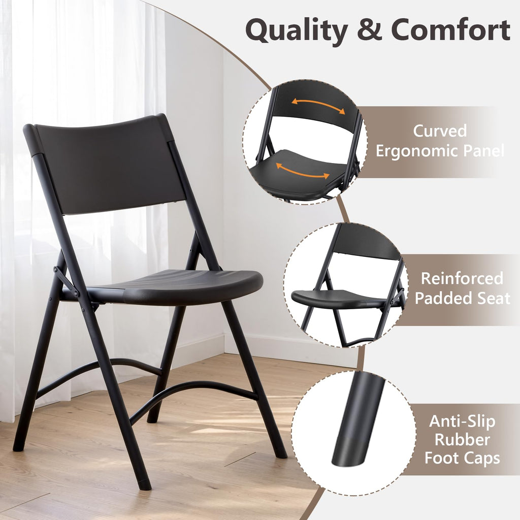 4 Pack Black Heavy Duty Folding Chair N77828