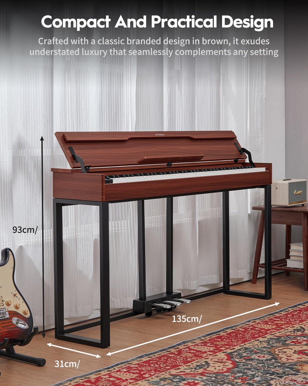 88 Keys Hammer-Action Fully Weighted Digital Piano with Furniture Stand D68812
