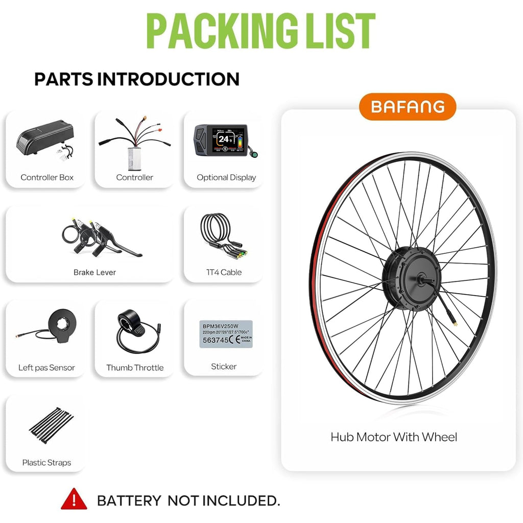 48V 500W Front Hub Motor Ebike Conversion Kit with Display A49026