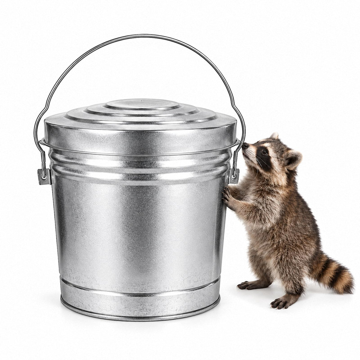 6 Gallon Silver Galvanized Steel Storage Can with Locking Lid L144937