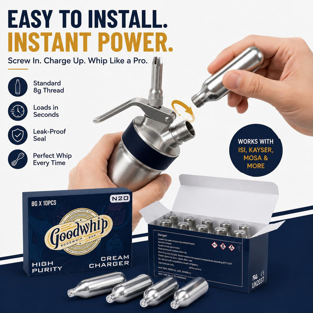 8g N2O Whipped Cream Chargers 10-Pack I60368
